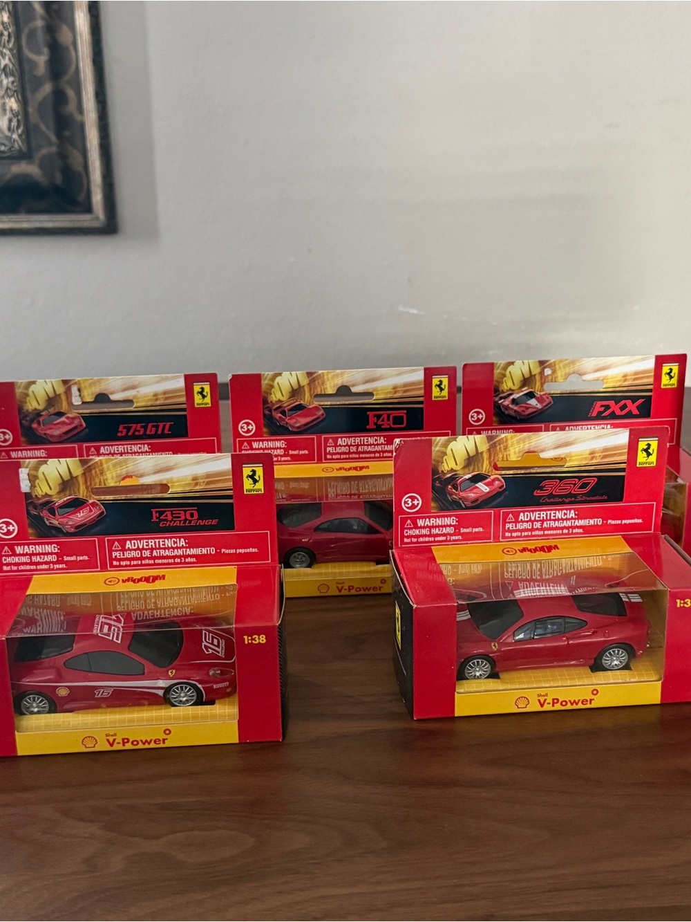 Ferrari Red Diecast Car Set with Black & Silver Accents
